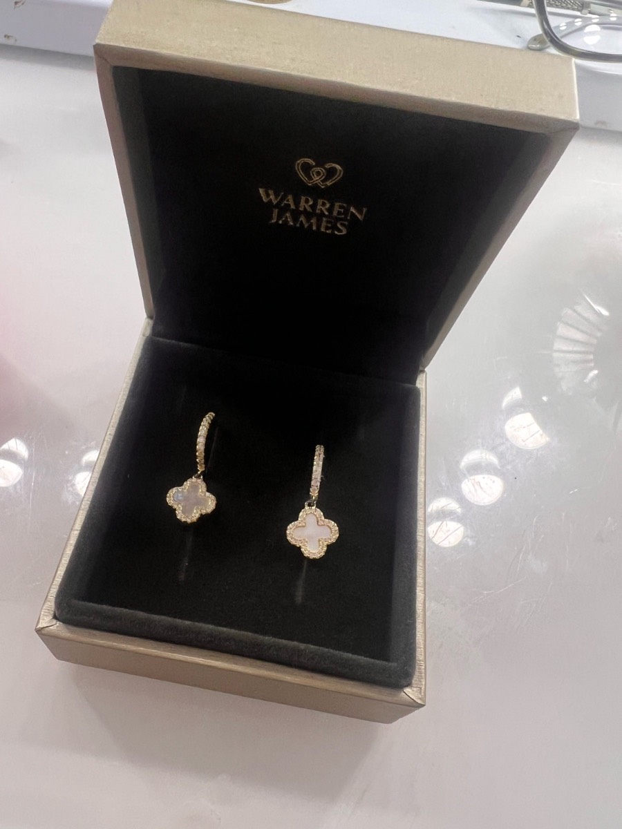 Warren James Clover Drop Earrings | Brand New In Original Box