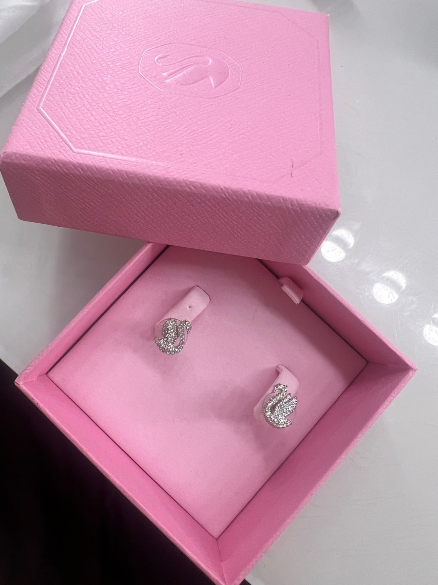 Crystal Swan Stud Earrings | Brand New In Gift Box