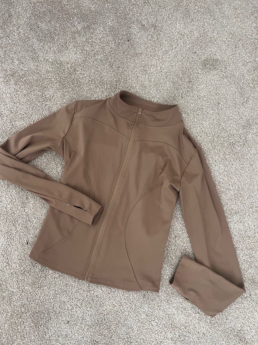 Cocoa Brown Fitted Active Zip Jacket | Size 14 | Worn Once Immaculate
