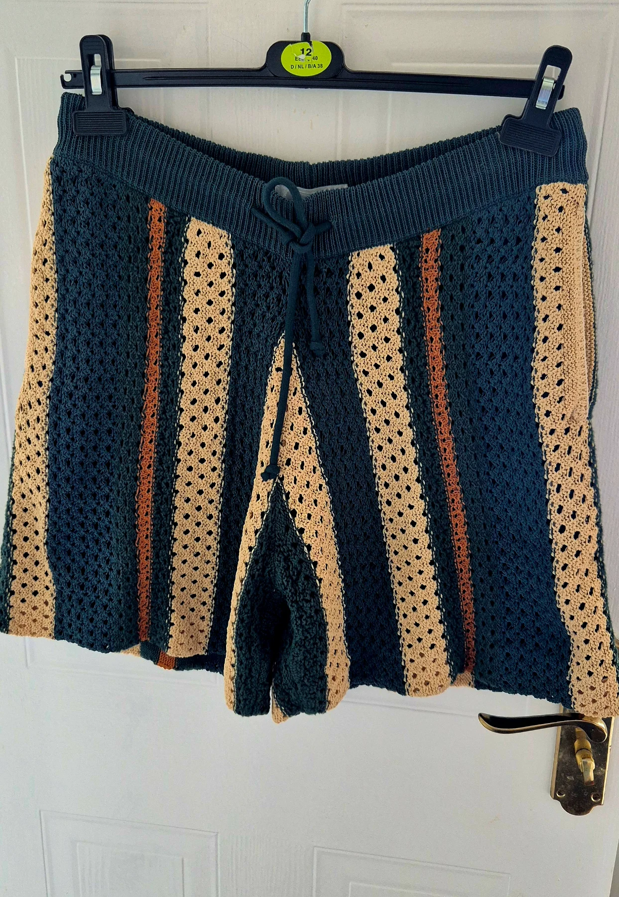 Kith size M dark green/brown crochet 3 pockets men's summer spring shorts 2024 collection good