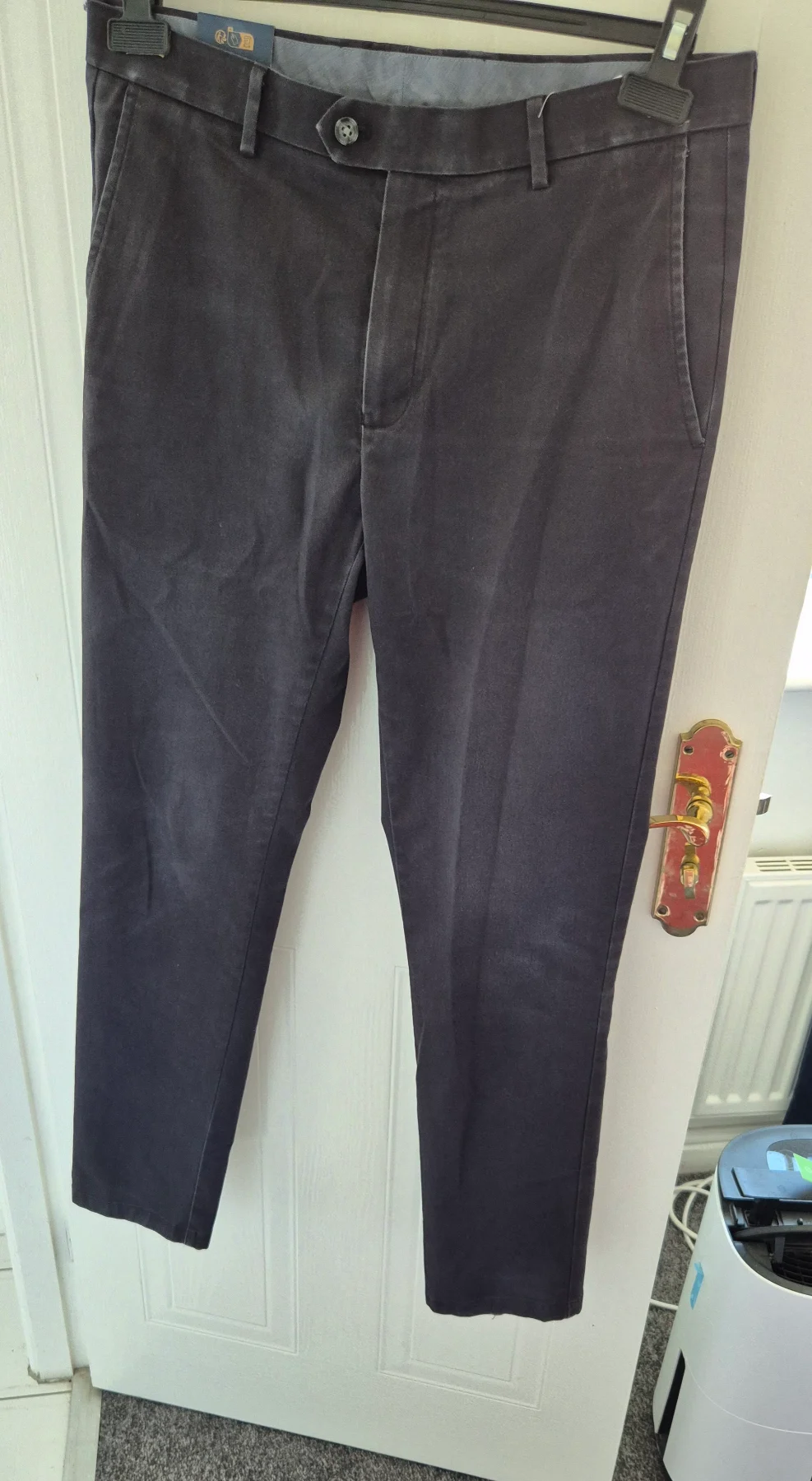 RRP£50 Charles Tyrwhitt size W32 L32 charcoal chino cotton trousers new with tag