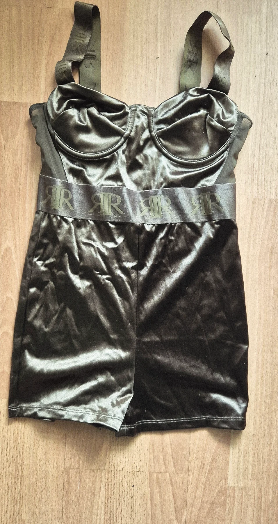 River island size 8 khaki stretchy bodysuit/playsuit summer women elasticated new