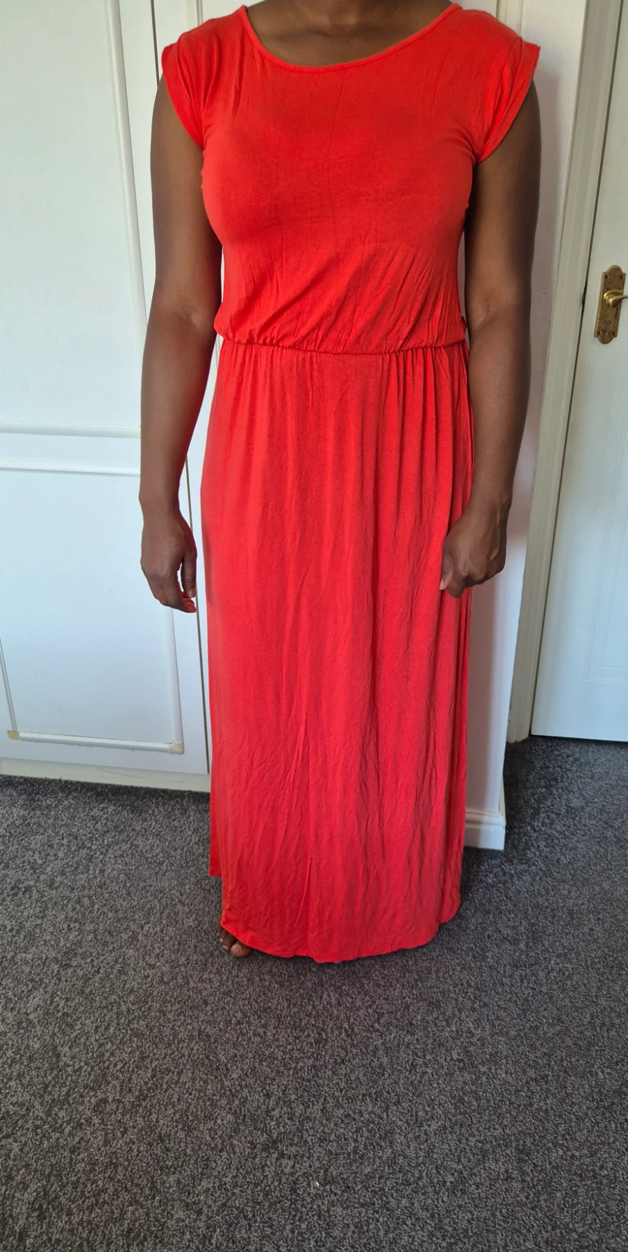 Dorothy Perkin size 14 red coral sleeveless maxi round neck new summer dress