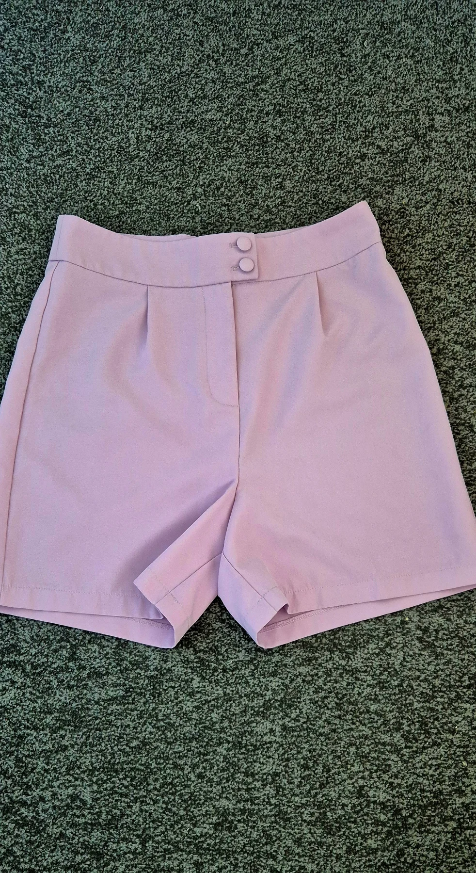 Boohoo size 14 lilac high waist button women summer tailored culotte shorts