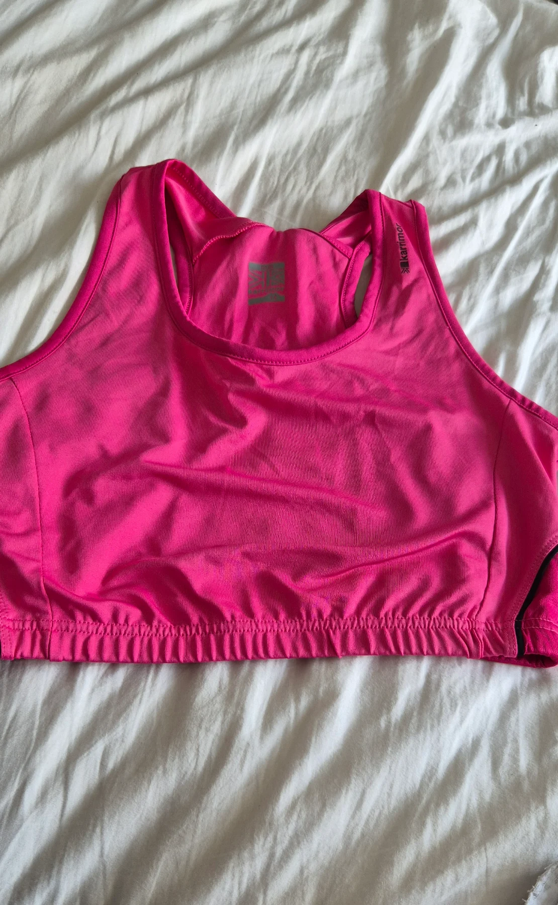 Karrimor Size 14 hot pink strappy stretchy summer women sports exercise running bra new