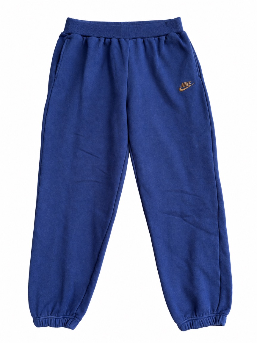 Vintage Nike Blue Gold Logo Fleece Joggers Men’s Large