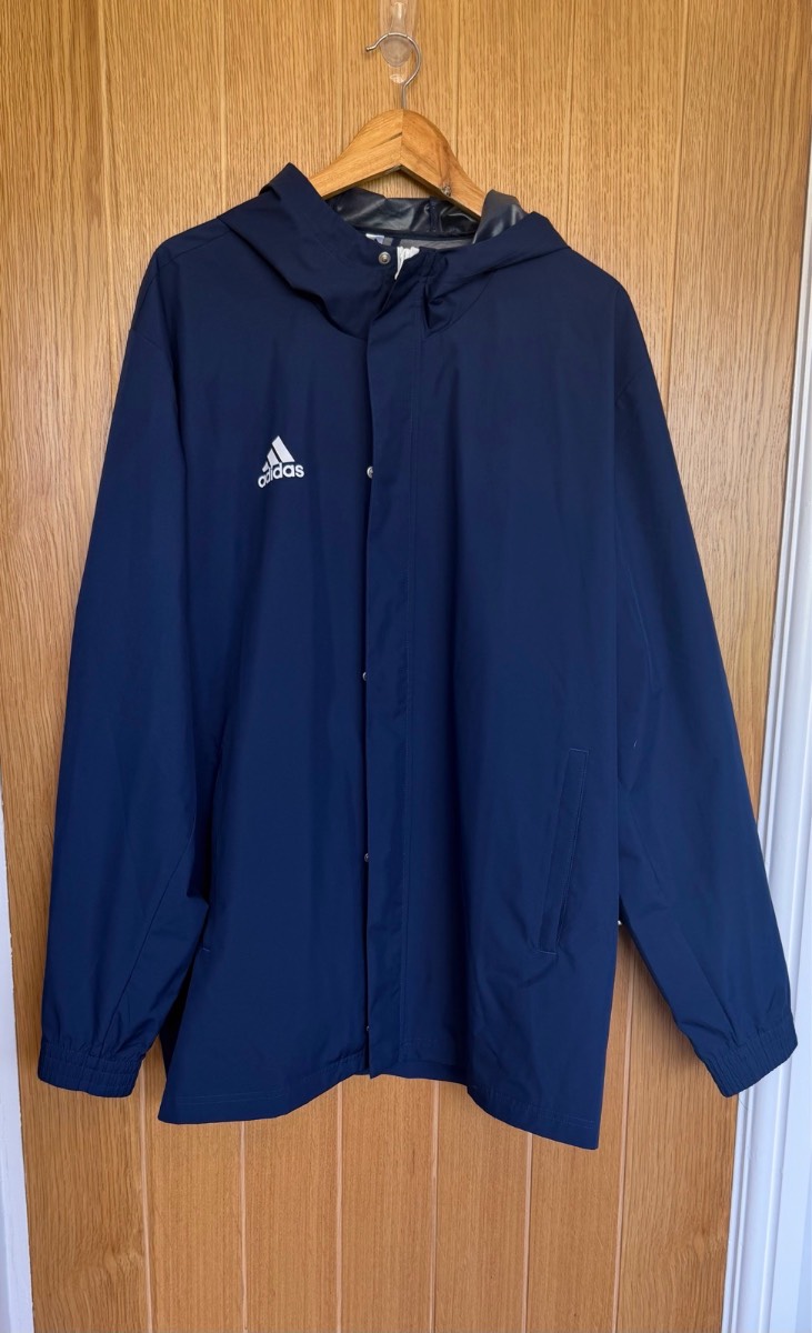 adidas Navy Waterproof Hooded Rain Jacket Men’s 2XL