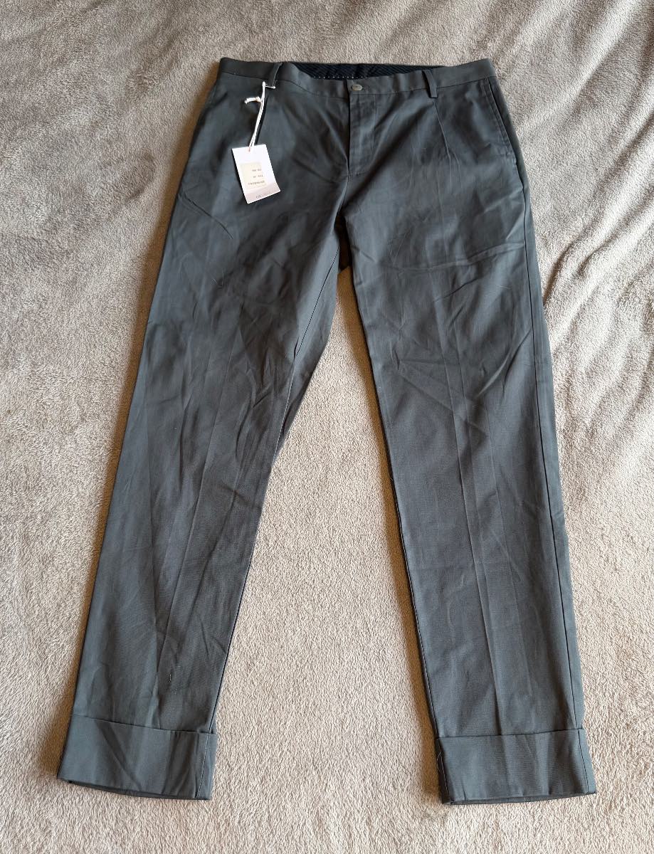 B.YOX Made in Italy Grey Smart Trousers Size 50 Men’s Slim Tailored Turn Up Hem