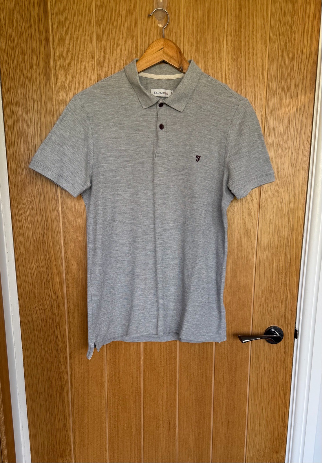 Farah 1920 Mens Small Grey Marl Slim Fit Polo Shirt