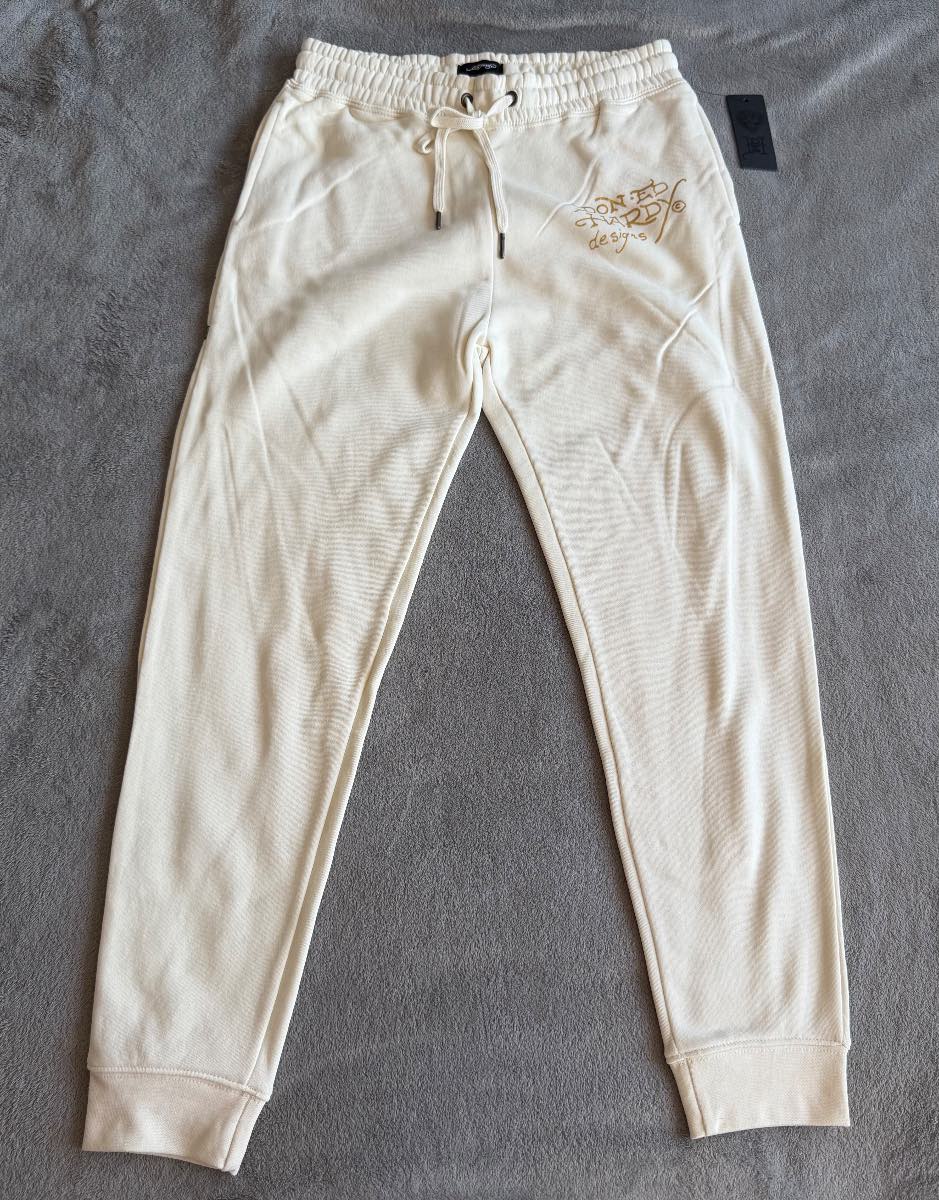 Ed Hardy Ivory Tiger Rose Graphic Joggers Size M BNWT