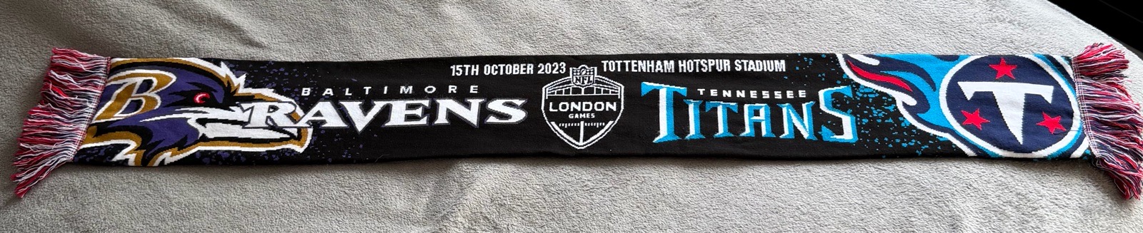 NFL London Games 2023 Baltimore Ravens vs Tennessee Titans Official Scarf