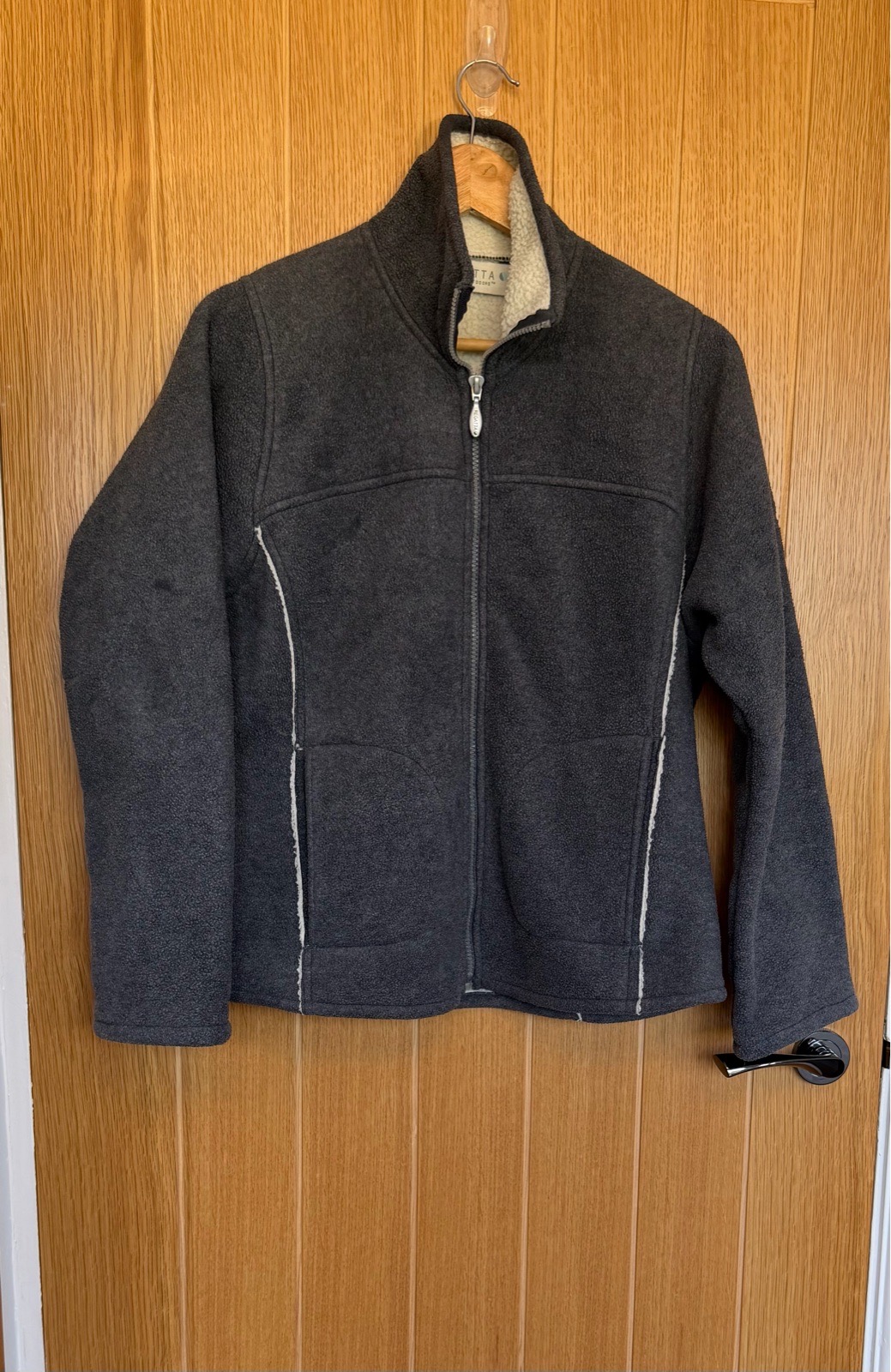 Regatta Women’s Grey Borg Lined Fleece Jacket UK 12 Vintage Outdoor