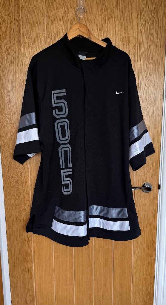 Nike Five On Five Basketball Shooting Shirt Mens XL Black Silver 5005 Jersey Y2K Rare