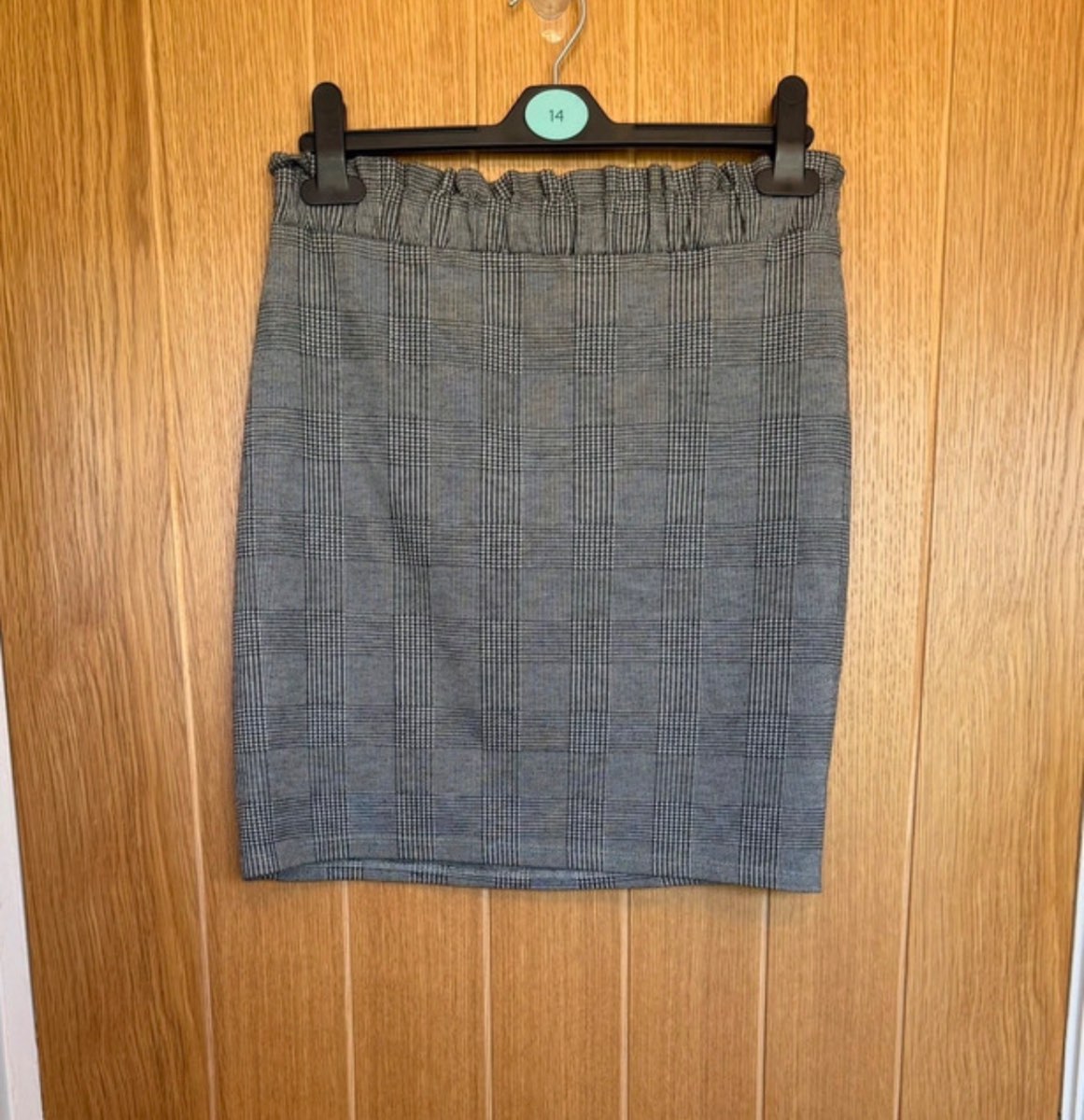 George Grey Check Paperbag Waist Belted Mini Skirt UK 14