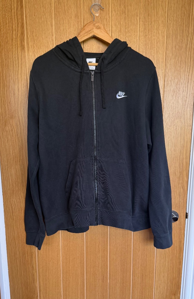 Nike Sportswear Men’s XL Black Full Zip Fleece Hoodie Swoosh