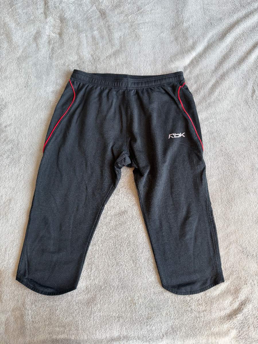 Reebok PlayDry 3/4 Compression Running Tights Leggings Black Red Men’s M