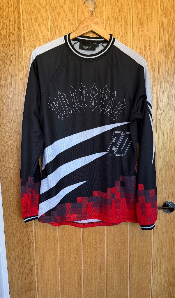 Trapstar Black Red Long Sleeve Motocross Jersey Top Size S Streetwear