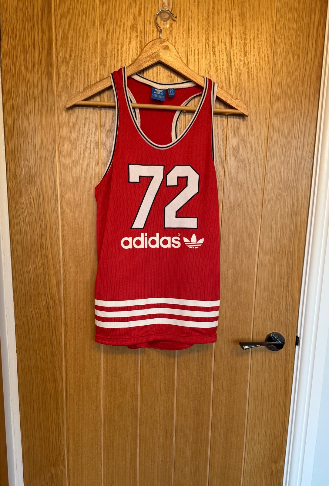 Adidas Originals 72 Red Basketball Mesh Vest UK 10 Trefoil AB9132