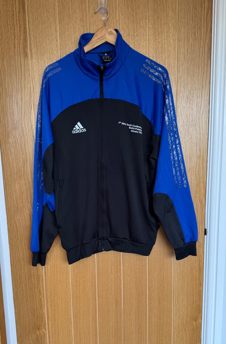 Rare Adidas UEFA Youth Conference Berlin Potsdam 2004 Track Jacket Mens M Blue Black Y2K