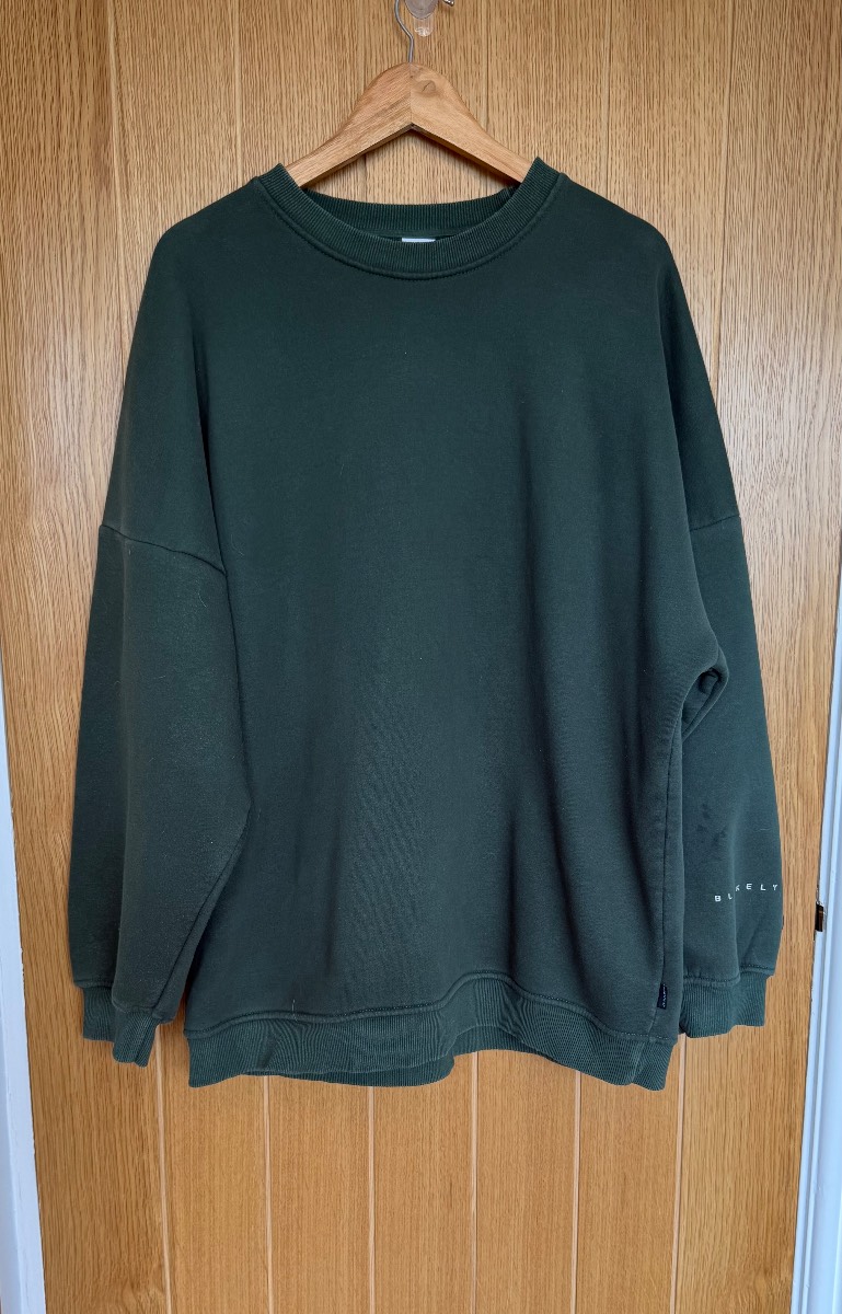 Blakely Women’s Oversized Green Sweatshirt Size L Logo Jumper