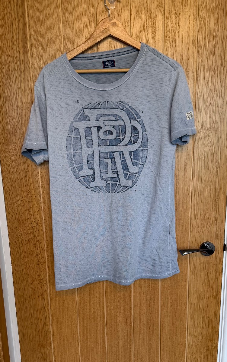 Replay Original Clothing Light Blue Graphic T-Shirt Men’s Medium 100% Cotton