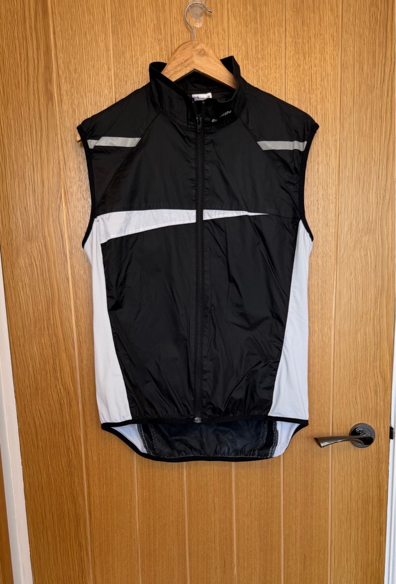 B’TWIN Black White Reflective Cycling Gilet Men’s Medium