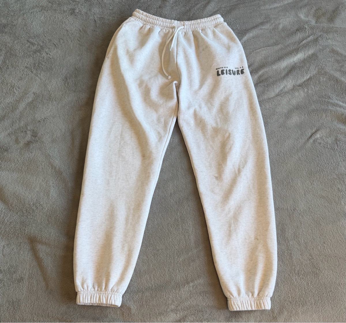 White Fox Leisure Vol 3.5 Grey Marl Oversized Fleece Joggers Size S