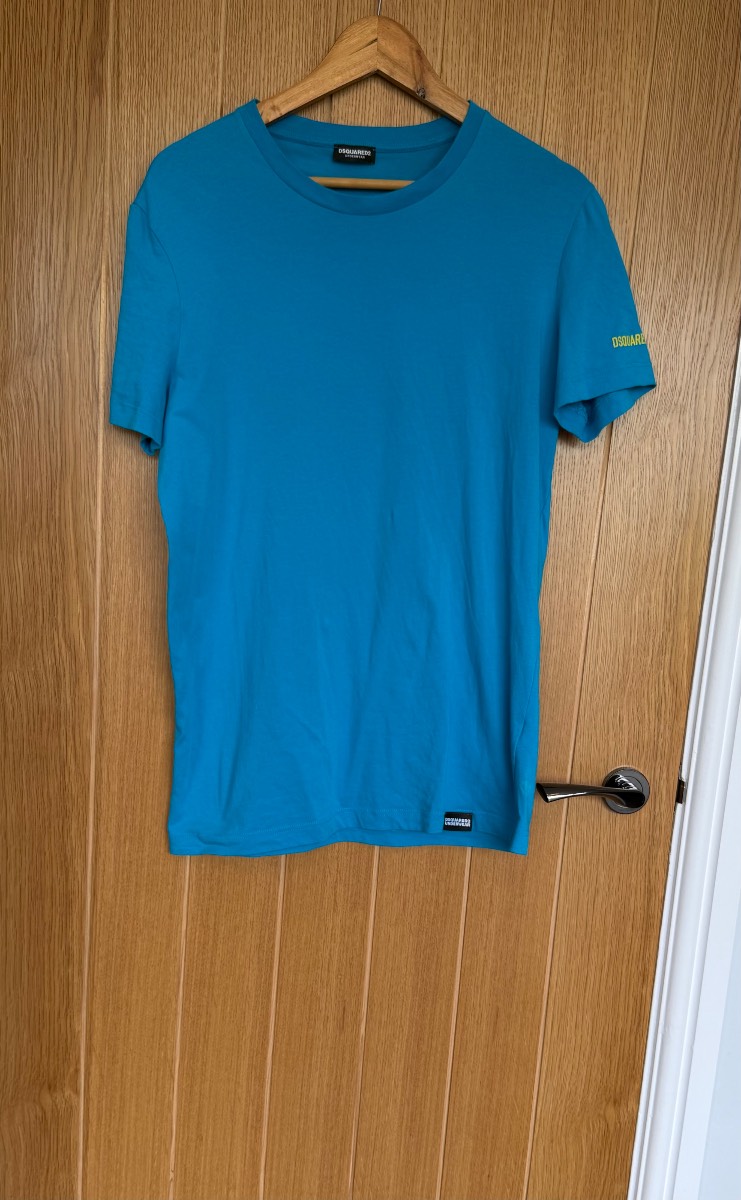 Dsquared2 Underwear Blue Crew Neck T-Shirt Men’s Large Designer Stretch Cotton