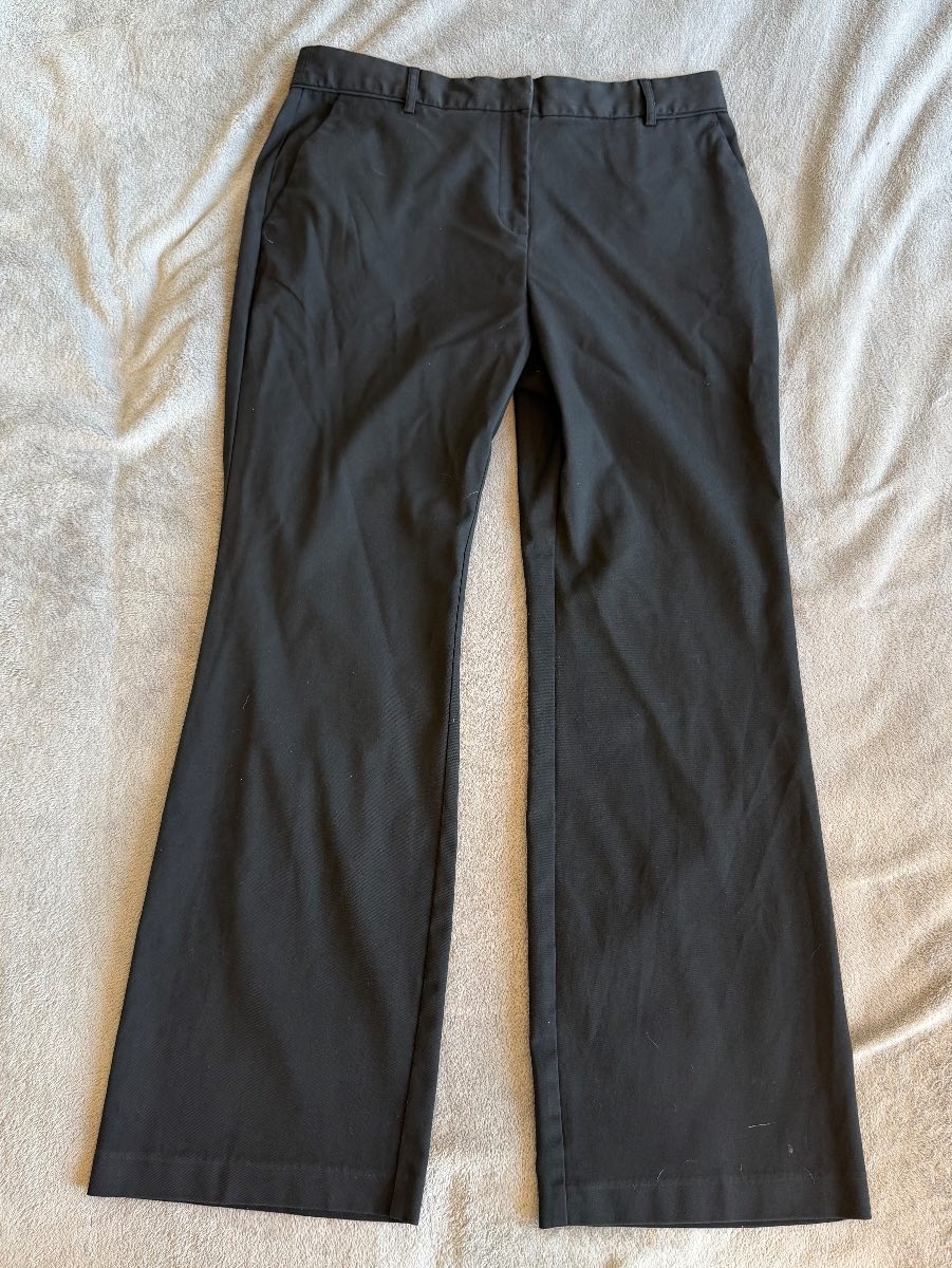 Next Tailoring Black Bootcut Smart Work Trousers UK 15R Stretch Office Formal