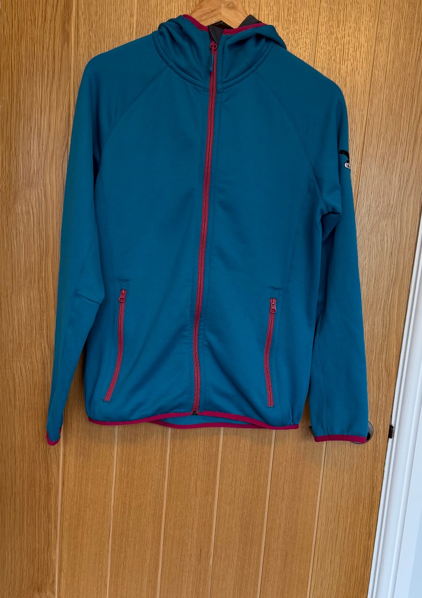 Salewa Castor PL Hooded Softshell Fleece Jacket Blue Pink UK 14 Outdoor Hiking
