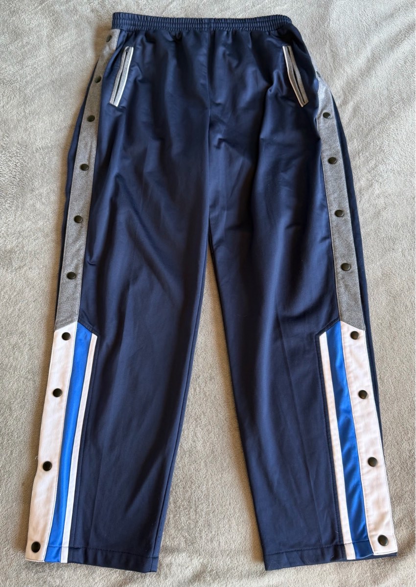 Rodeo Mens Large Tearaway Popper Tracksuit Bottoms Navy Sports Joggers