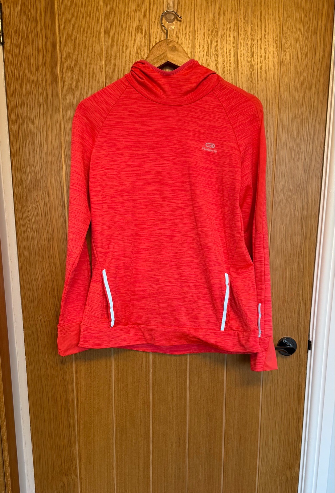 Kalenji Women’s Running Hoodie UK 12-14 Coral Pink Reflective Decathlon