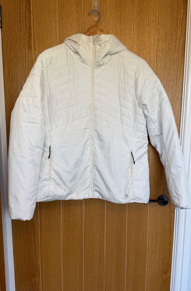 Adidas White Hooded Padded Jacket Women’s UK 16-18 Large Winter Coat