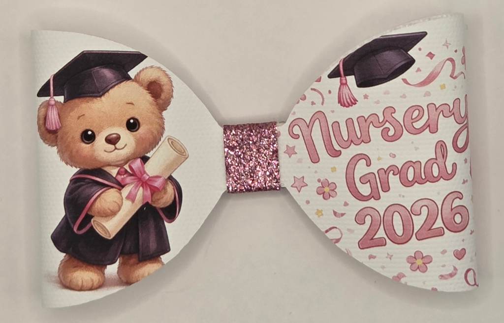 Nursery graduate hair bow 2026