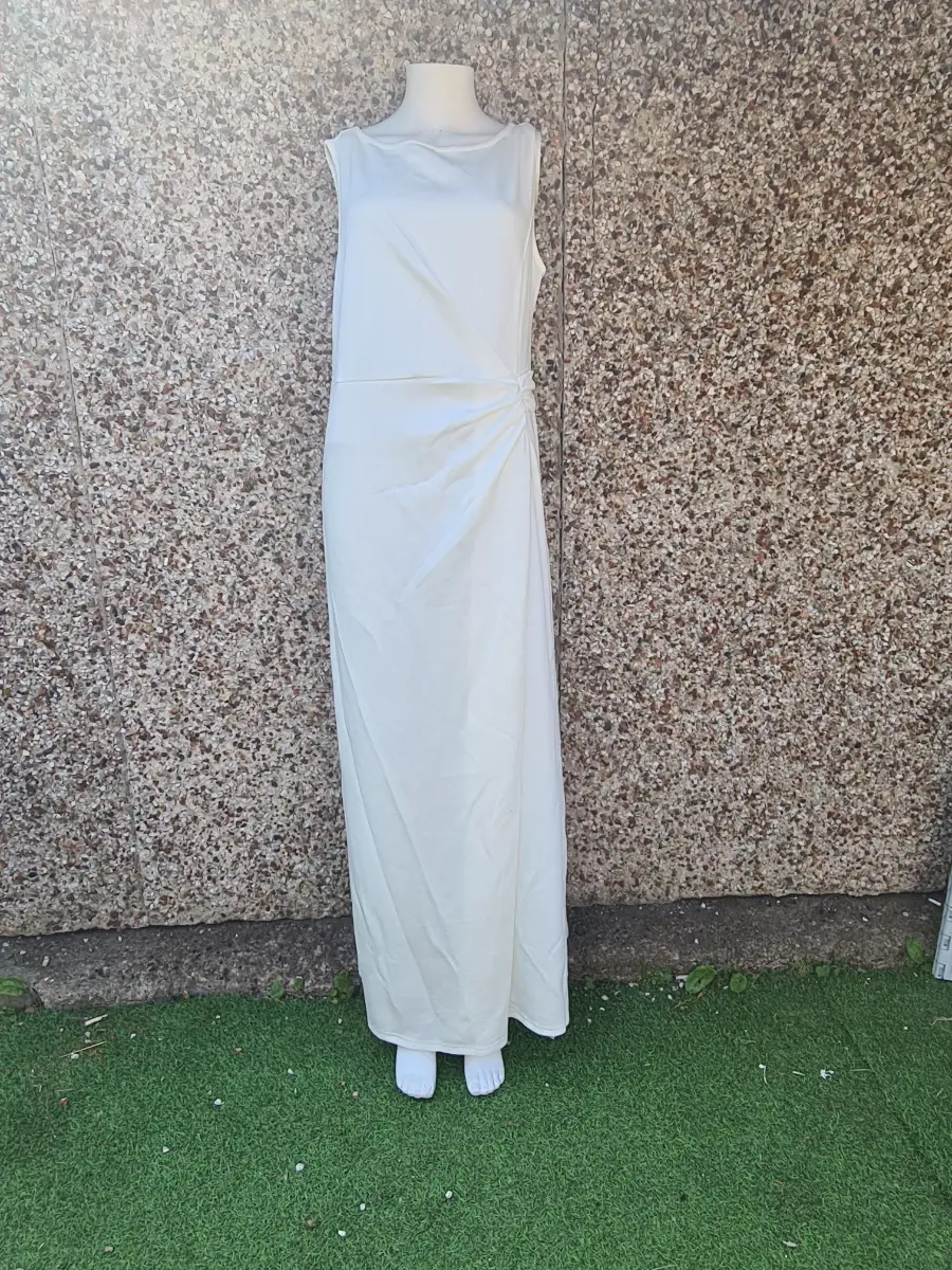 Uoozee Cream Ruched Waist Maxi Dress 2XL UK 20‑22 BNWT Sleeveless Occasion Wedding