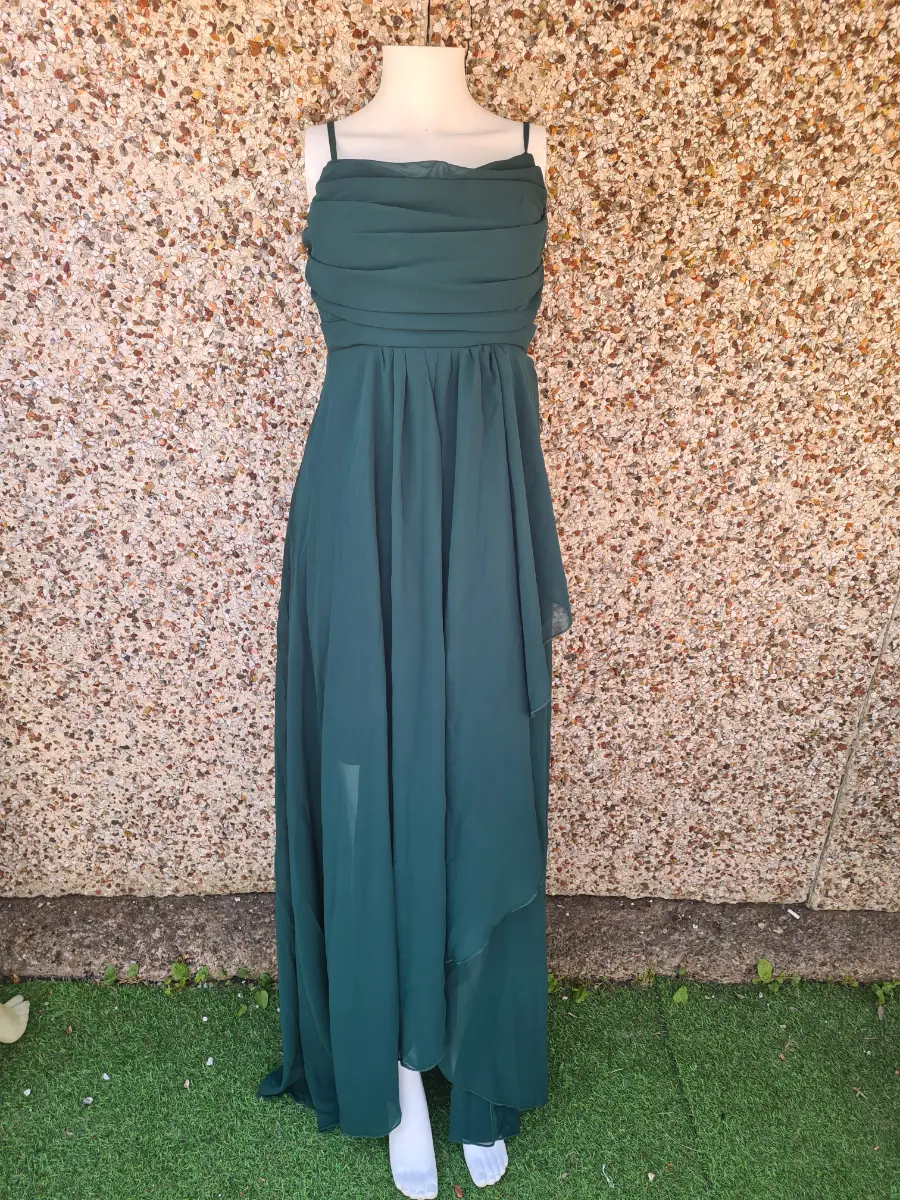 QQ Fashion Emerald Green Chiffon Maxi Dress Size M BNWT RRP £50–£75 Bridesmaid Occasion