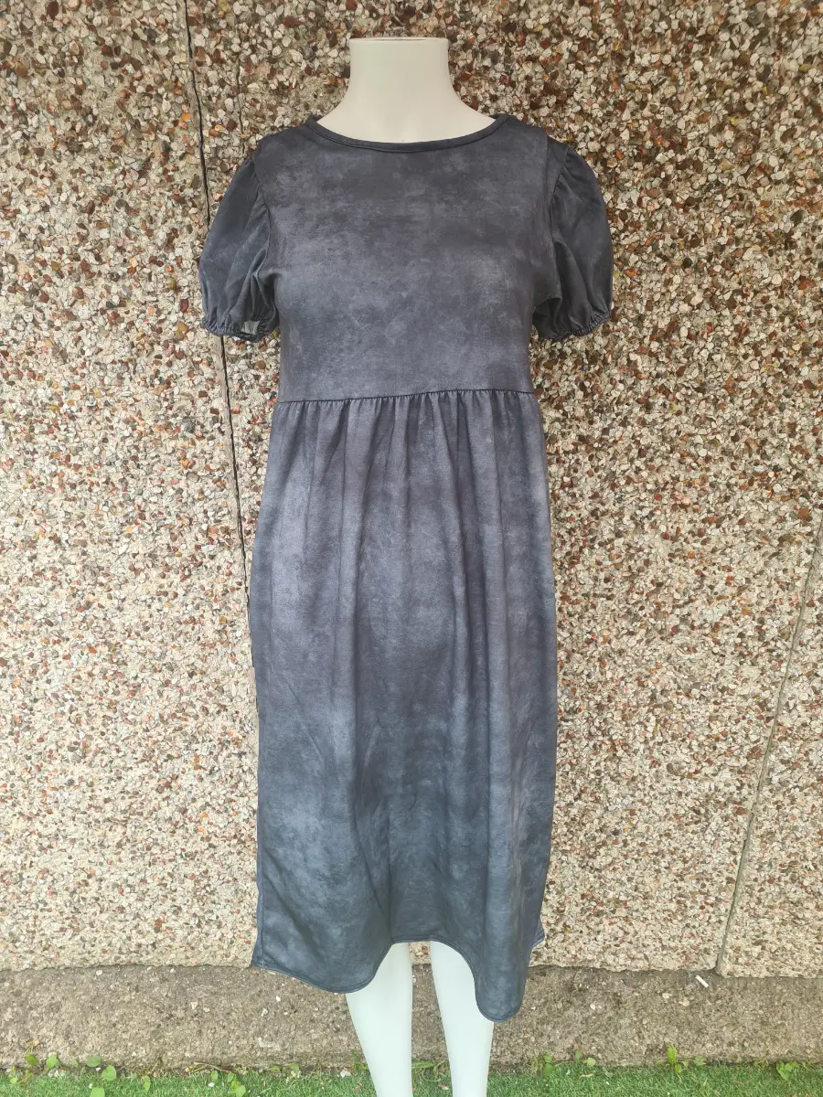 Casual Loungewear Style Street Collective Dark Grey Tie‑Dye Midi Dress UK 14 BNWT