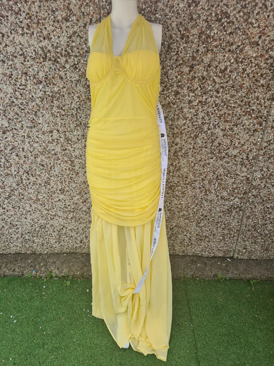 Bella Barnett Ulasa Sleeveless Ruched Mesh Maxi Dress | Size L (UK 14–16) | BNWT | SOLD OUT