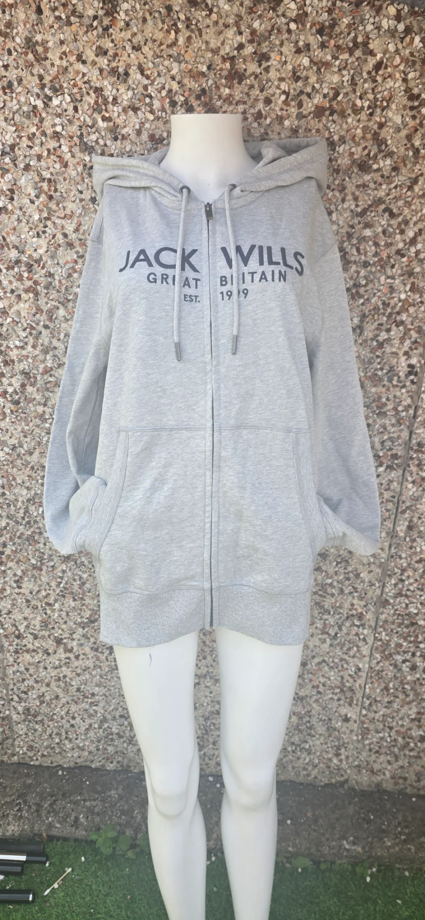 BNWT Jack Wills Grey Zip Hoodie M Women’s / Unisex Mid Grey Marl RRP£55