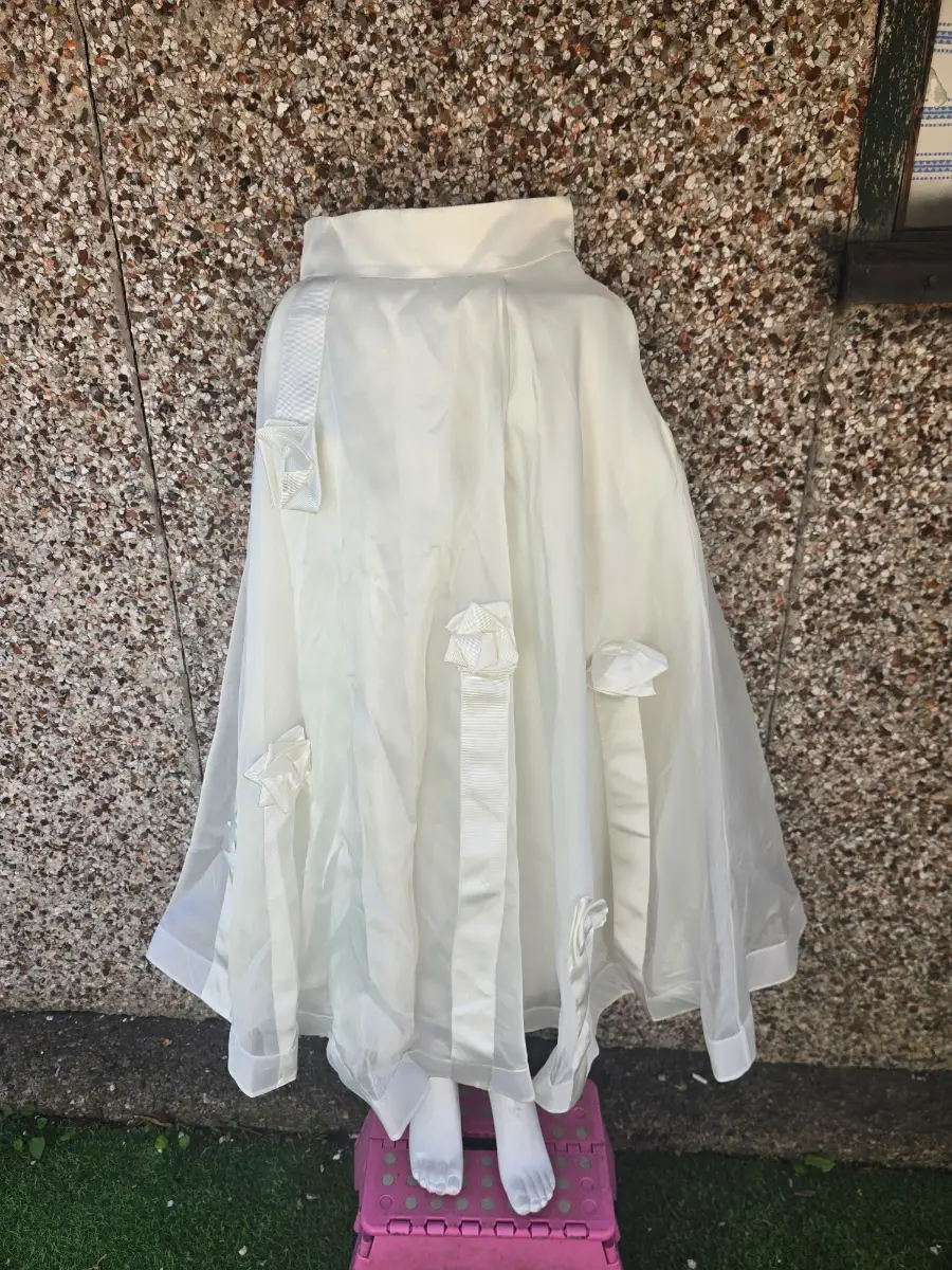 Gizia BNWT Ecru Organza Rosette Midi Skirt Size 38 UK10 RRP £235 Luxury Occasion
