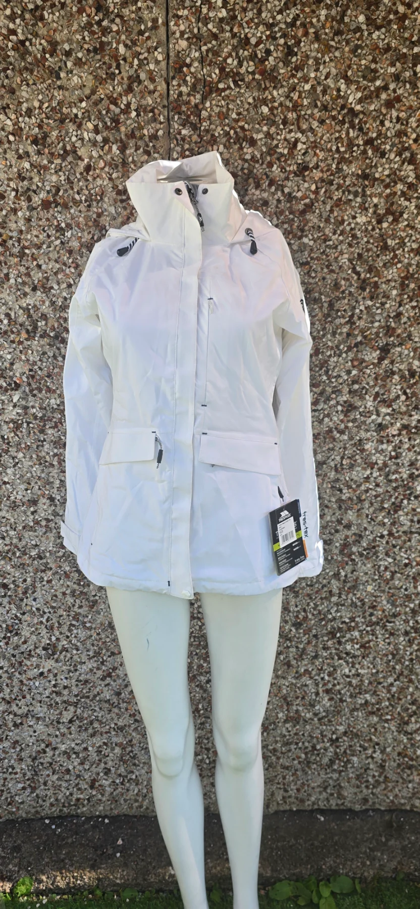 BNWT Trespass Voyage TP75 Women’s Jacket White XXS / Fits S Waterproof RRP£93