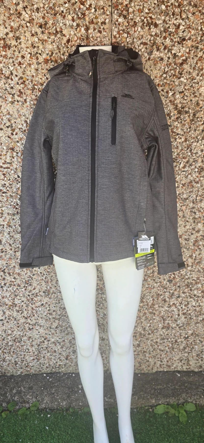 BNWT Trespass Carter Men Softshell Jacket XXS/S Grey TP75 Waterproof RRP£132.99