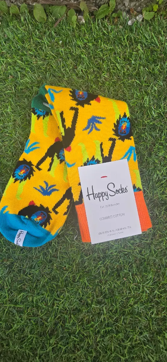 Happy Socks for woman Monkey Print Yellow EU36-40 UK4-7 BNWT RRP £16
