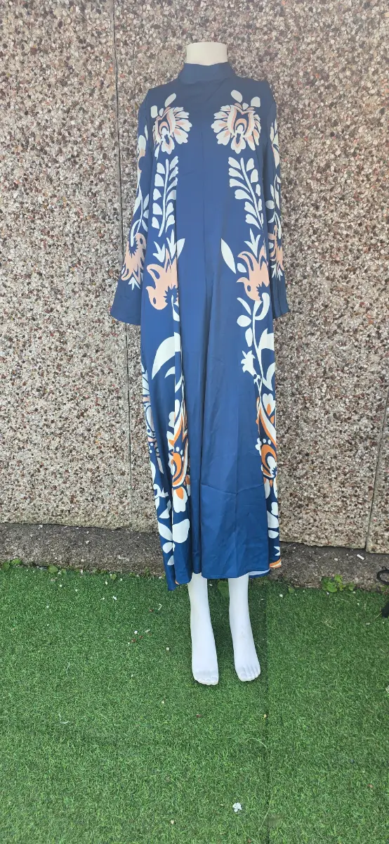 Likemychoice Navy Floral Maxi Dress Fits Size M Designer Inspired NWOT