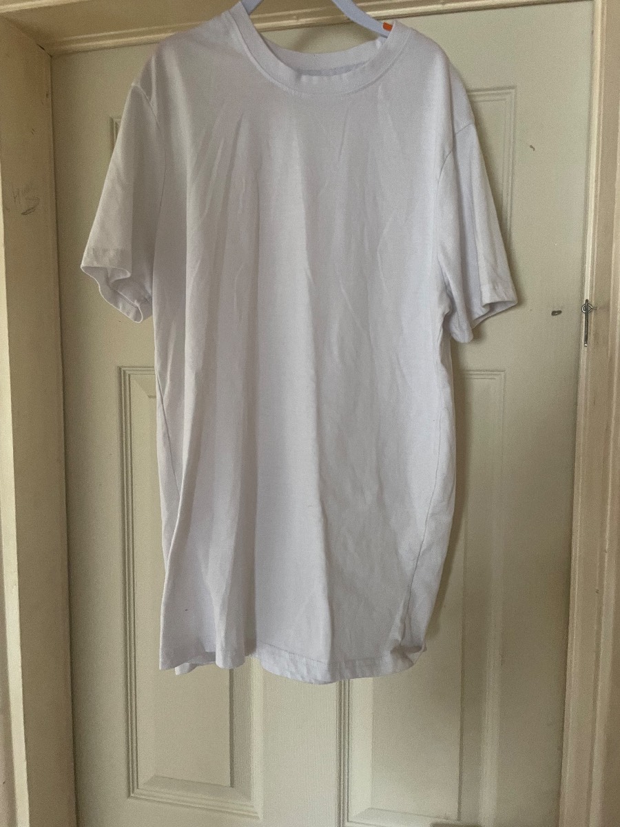 Blu Apparel Men’s Plain White Short Sleeve T-Shirt Crew Neck Size Small