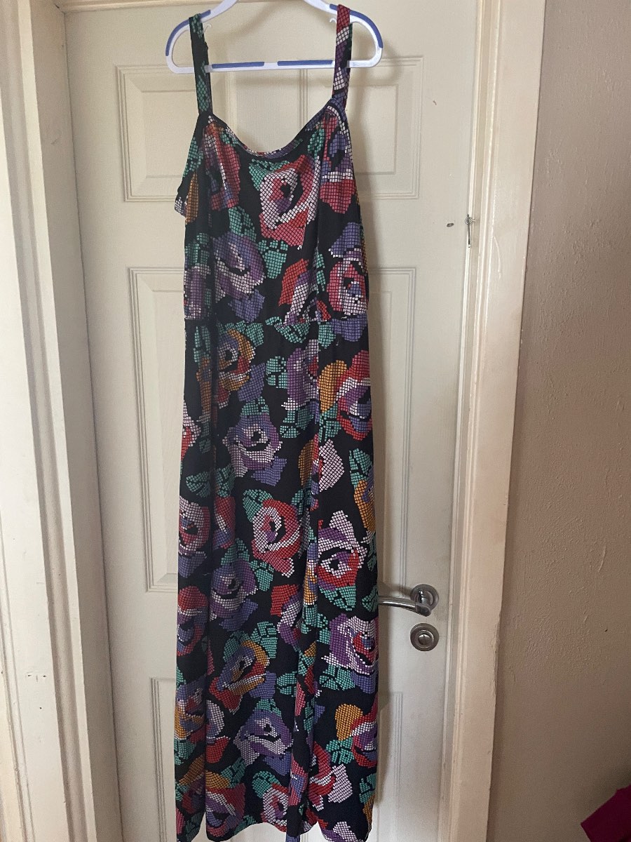 Jeffrey & Paula Mosaic Rose Cami Maxi Dress – Multi Pattern (UK Size 16)