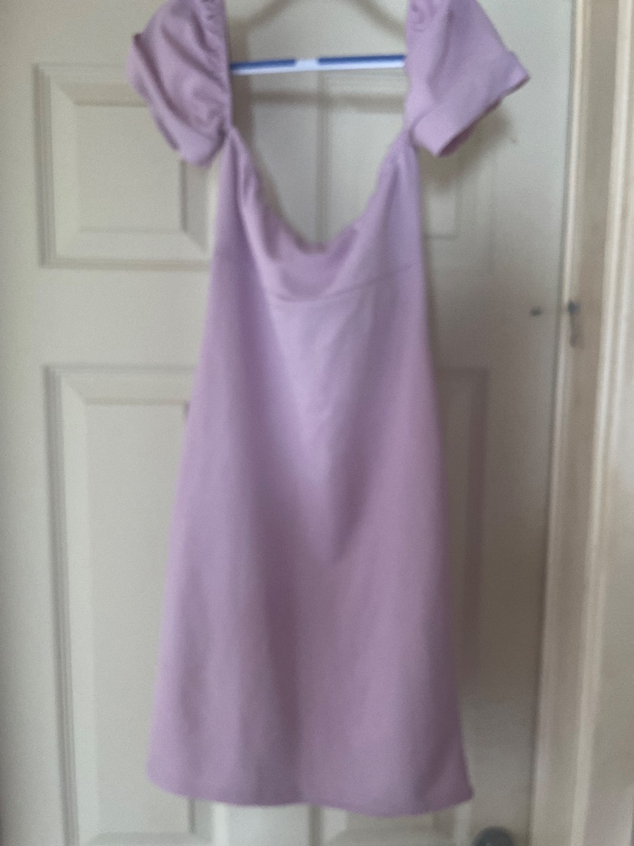 Missguided Lilac Off-Shoulder Puff Sleeve Mini Dress - UK 8