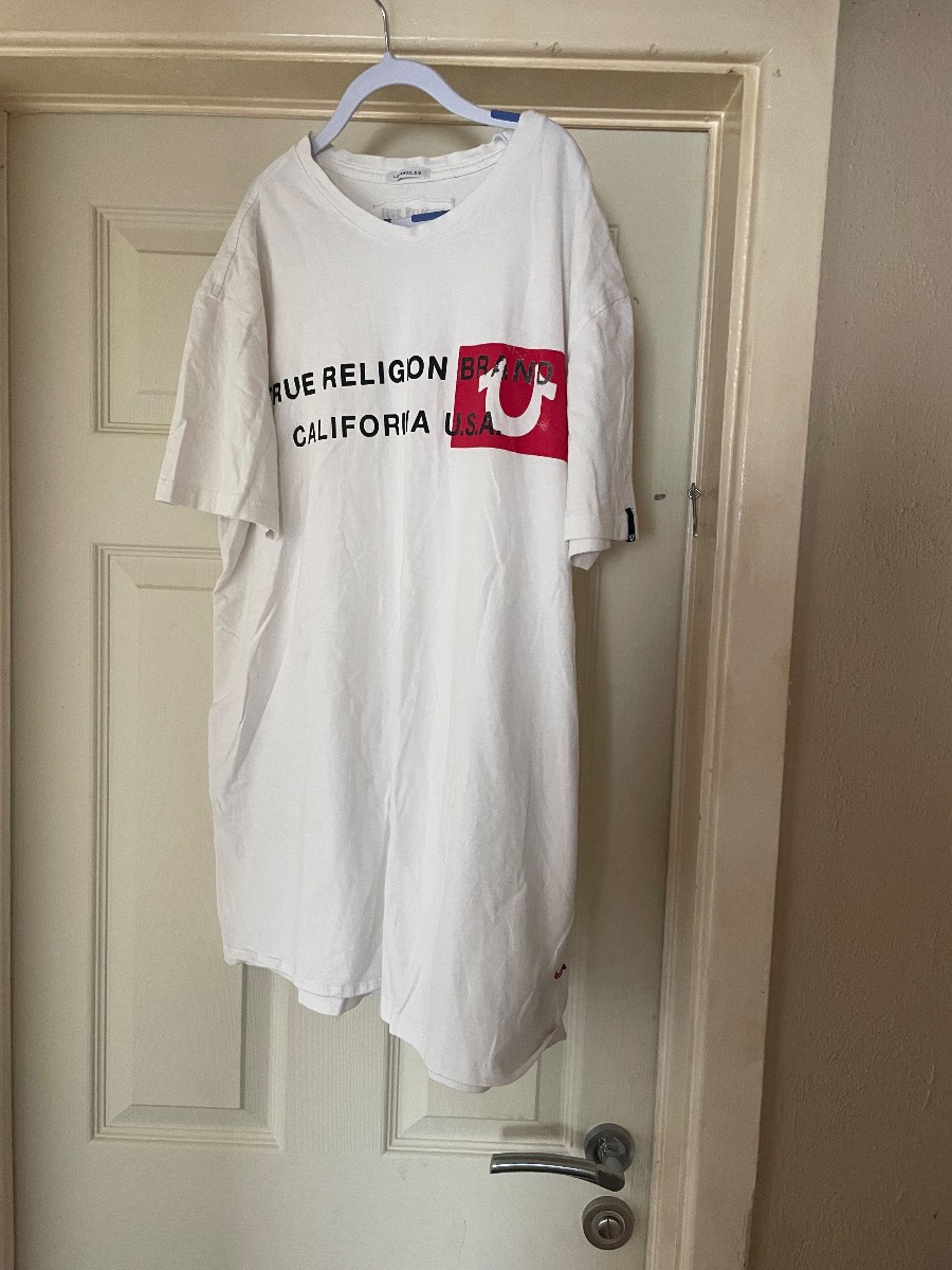 True Religion California USA Graphic Logo T-Shirt White - Size Small (S)
