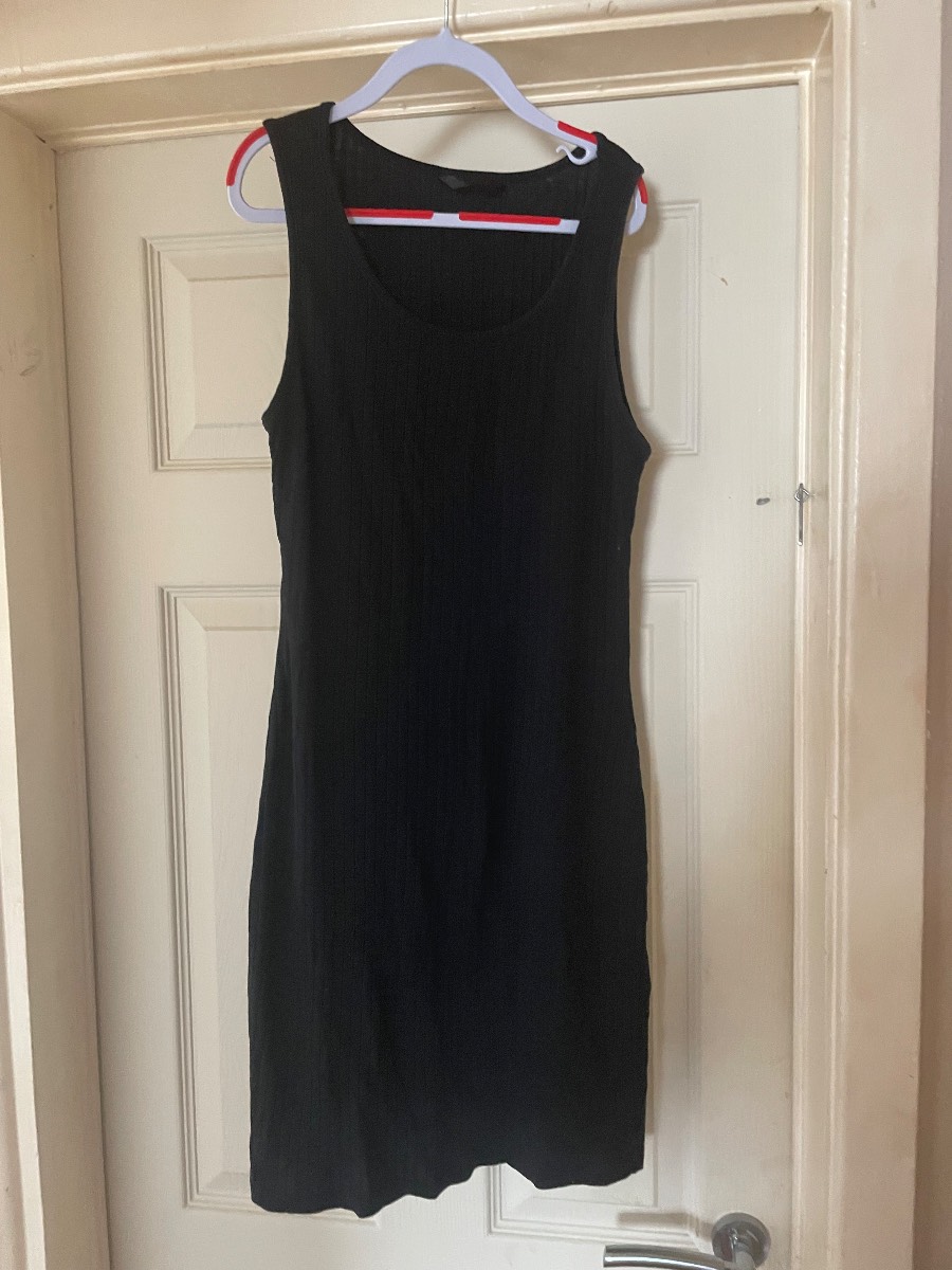 SHEIN Black Ribbed Sleeveless Bodycon Mini Dress size 8