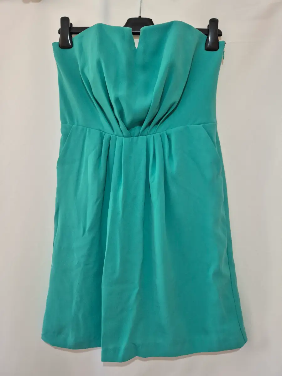 Oasis Y2K Bandeau Sleeveless Mini Dress size 12 Green Prom Bridesmaid Cocktail Evening